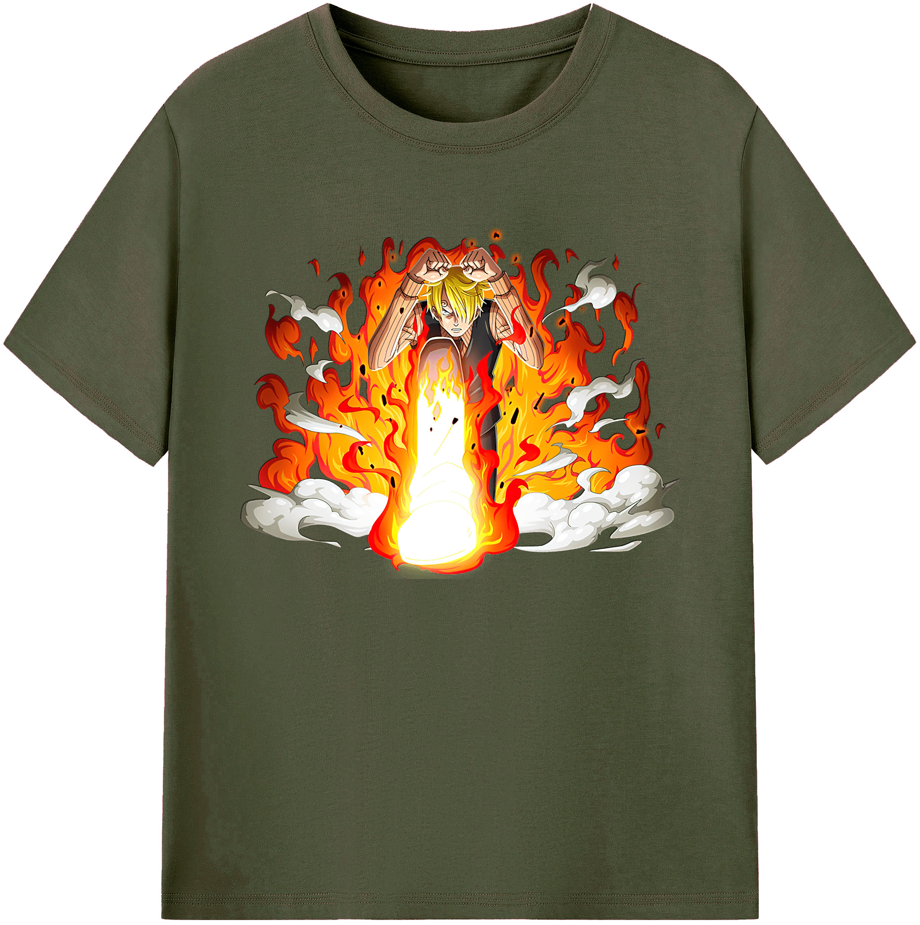 （画像用） ワンピース サンジ ONE PIECE Sanji 綿100％ メンズ半袖Tシャツ｜肌触りやわらか＆通気性